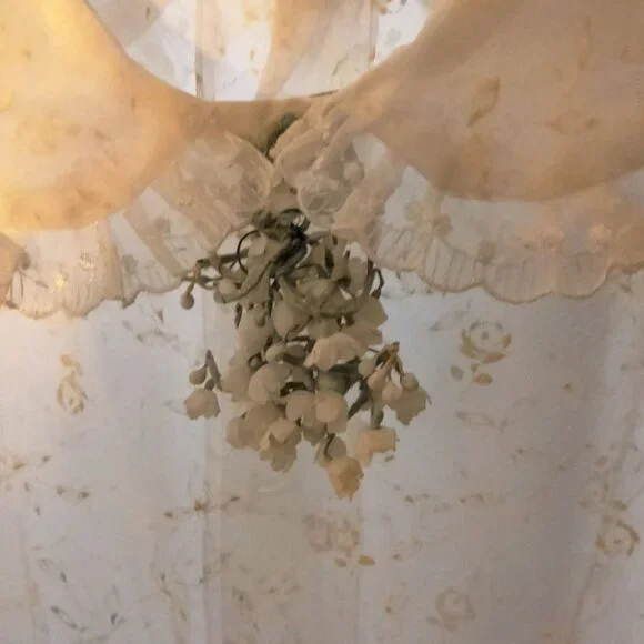 Hollywood Creations Girl Dress Size 8 Vintage Embroidered Lace White Floral 1950 - Picture 8 of 10